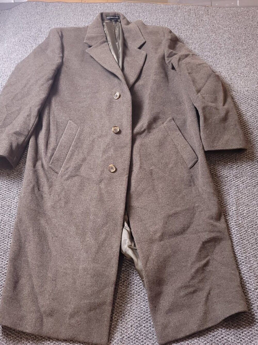 LRL Ralph Lauren Overcoat Mens 44R Beige Jacket Button Trench